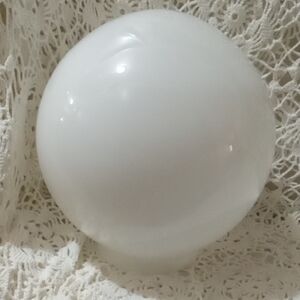 White Decorative glass mid century modern round globe for ceiling fan or light.